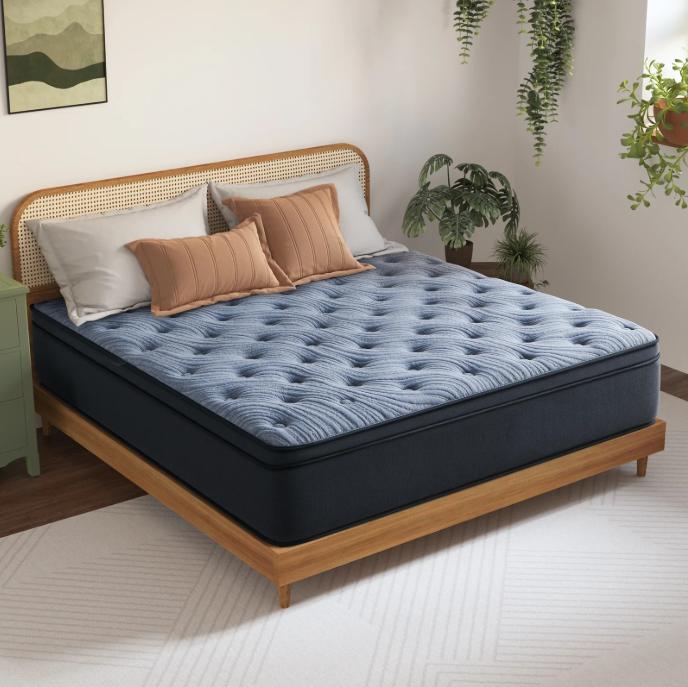 King Size Mattress, JIAVA 12 inch Hybrid Mattress Medium Innerspring Mattress in a Box，King Mattress