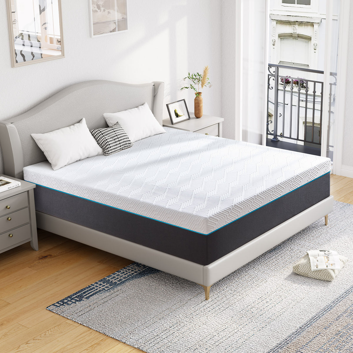 Twin Mattress, 8" Medium Gel Memory Foam Mattress in a Box，Twin Size Mattress