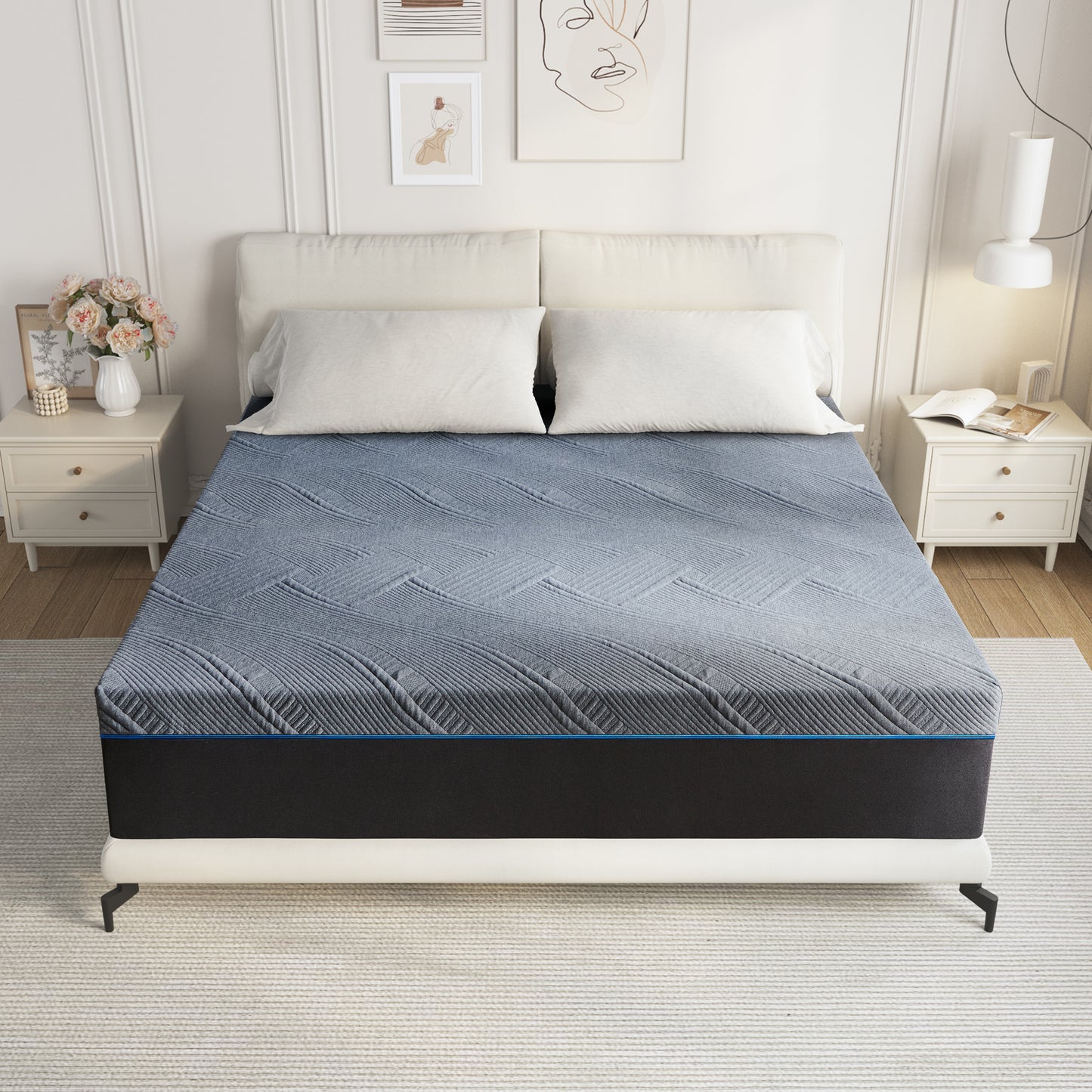 King Size Mattress, 14" Medium Soft Gel Memory Foam Mattress in a Box，King Mattress