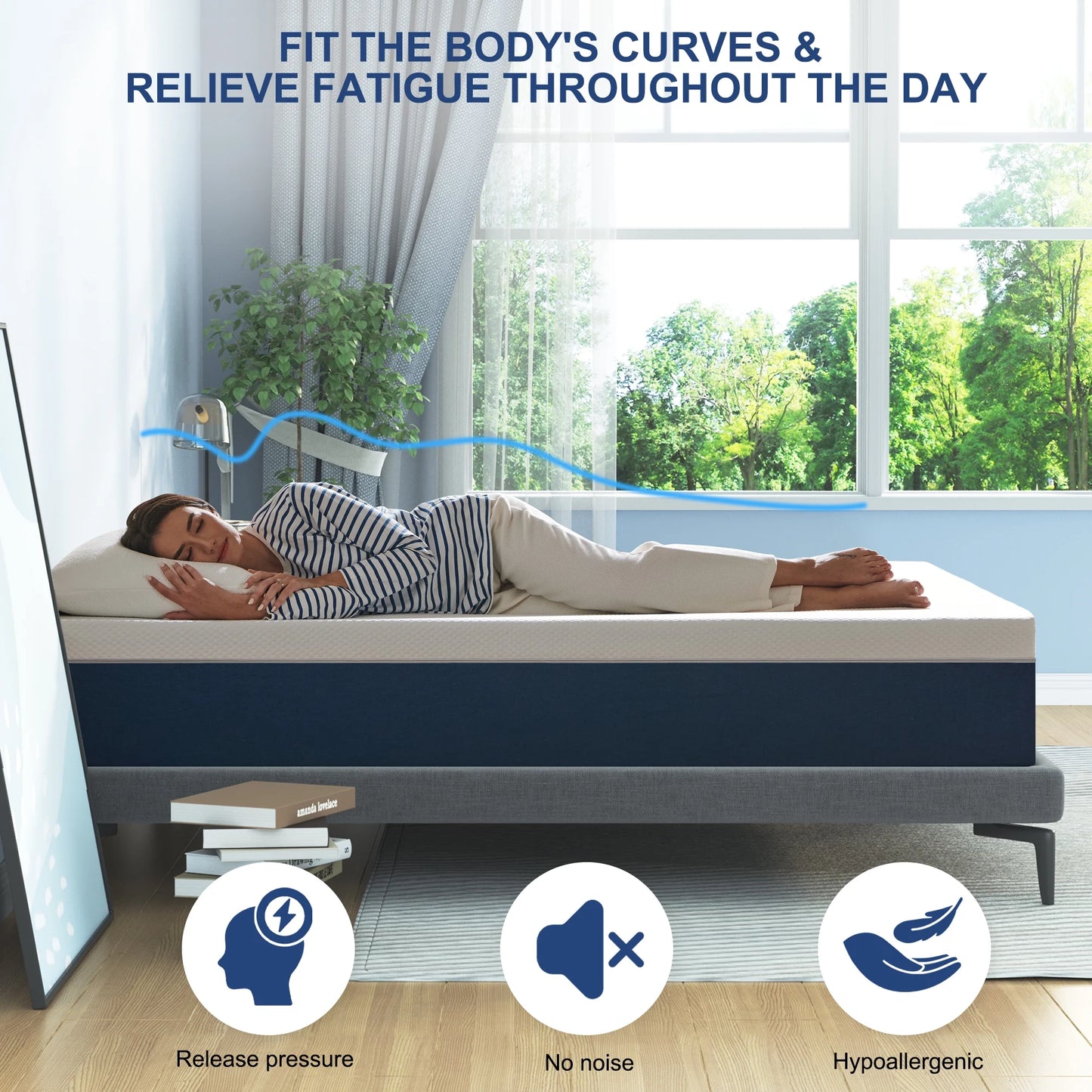 Full Size Mattress, JIAVA 10" Medium Gel Memory Foam Mattress in a Box, Adult - YDA