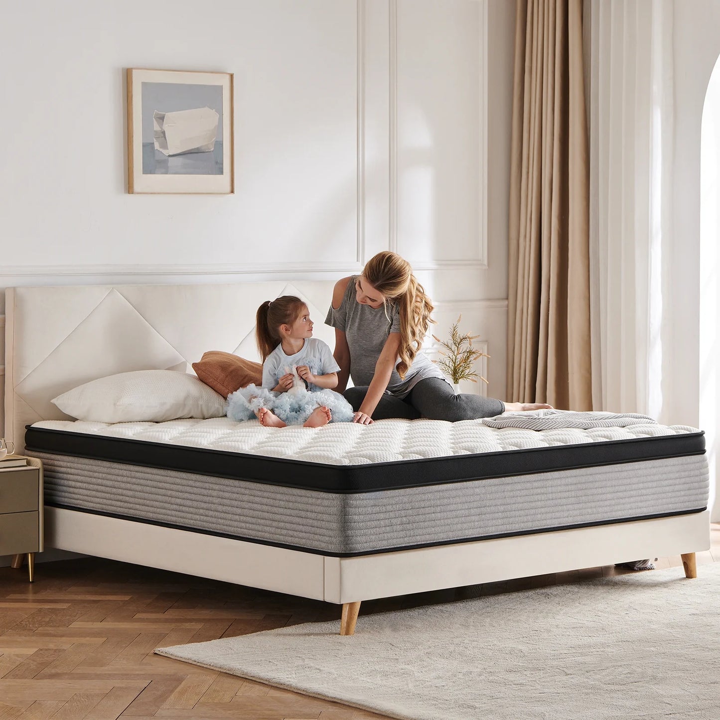 Queen Mattress, JIAVA 10" Hybrid Gel Memory Foam with Individually Wrapped Pocket Coils, Adult