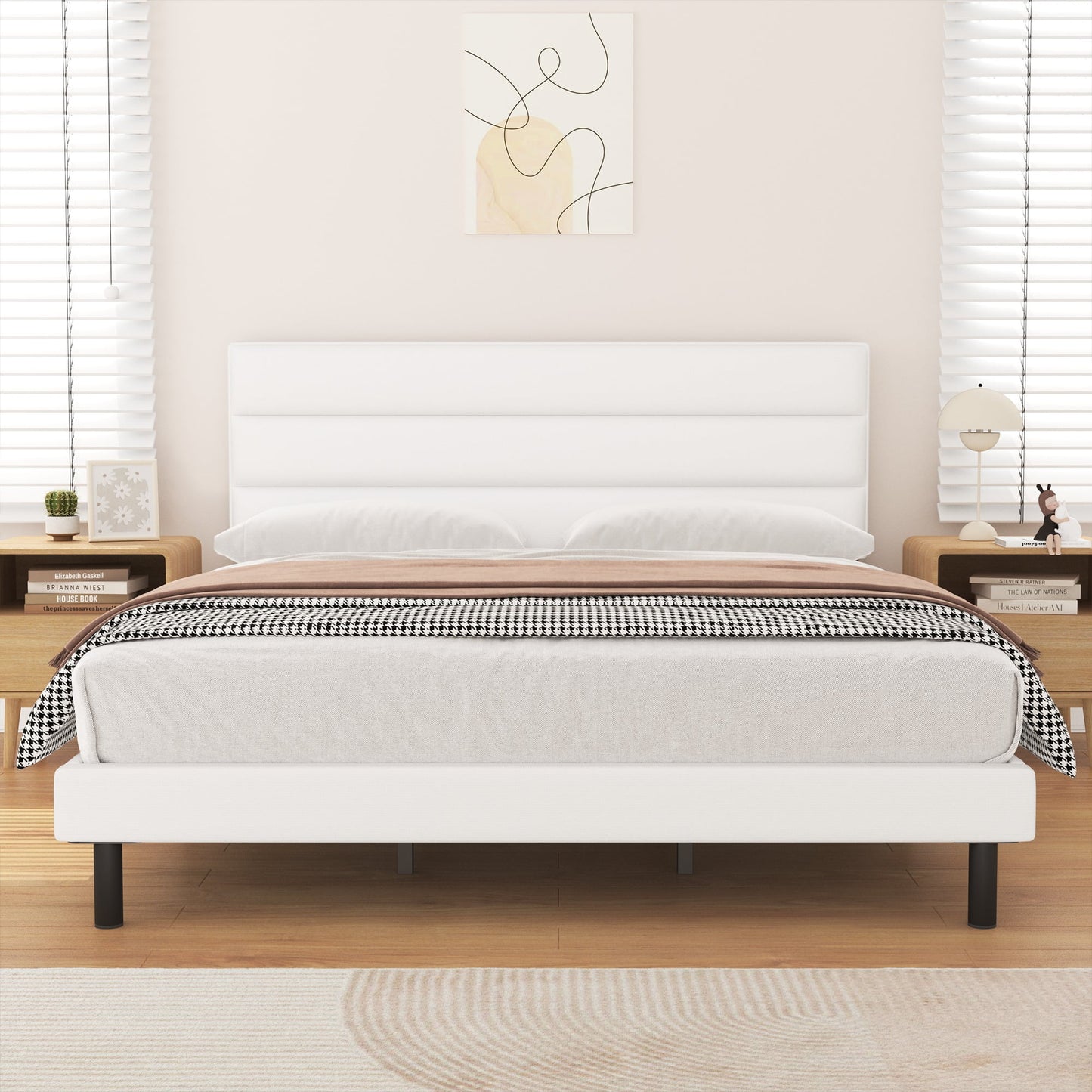 HAIIDE Platform Bed with Upholstered Headboard - 6902
