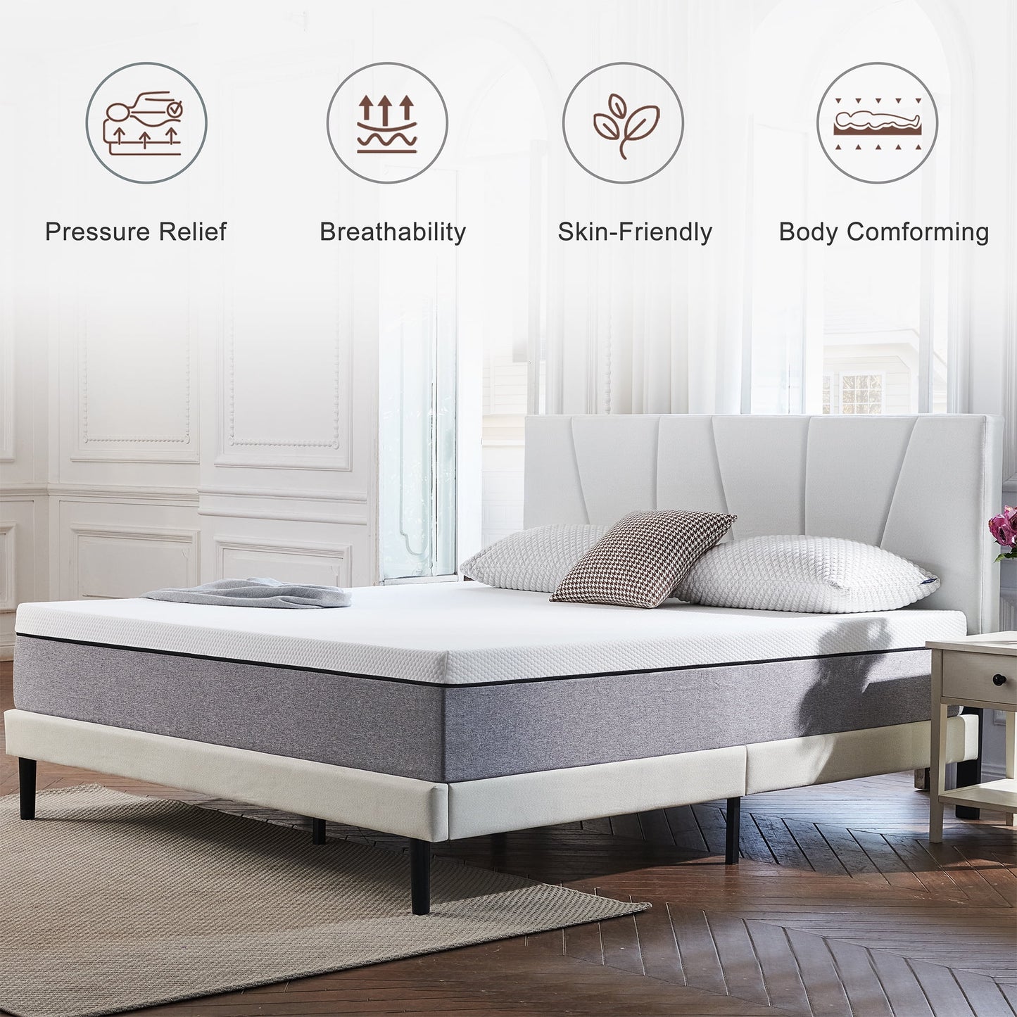 King Size Mattress, JIAVA 12" King Memory Foam Mattress in a Box, Medium