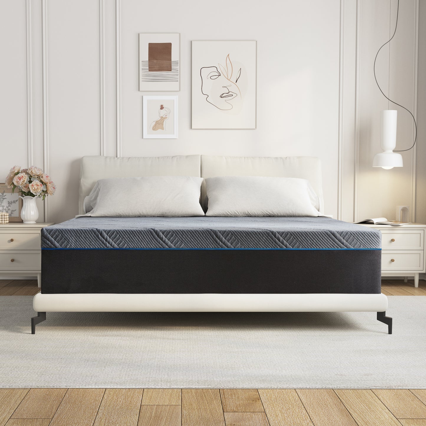 King Size Mattress, 14" Medium Soft Gel Memory Foam Mattress in a Box，King Mattress