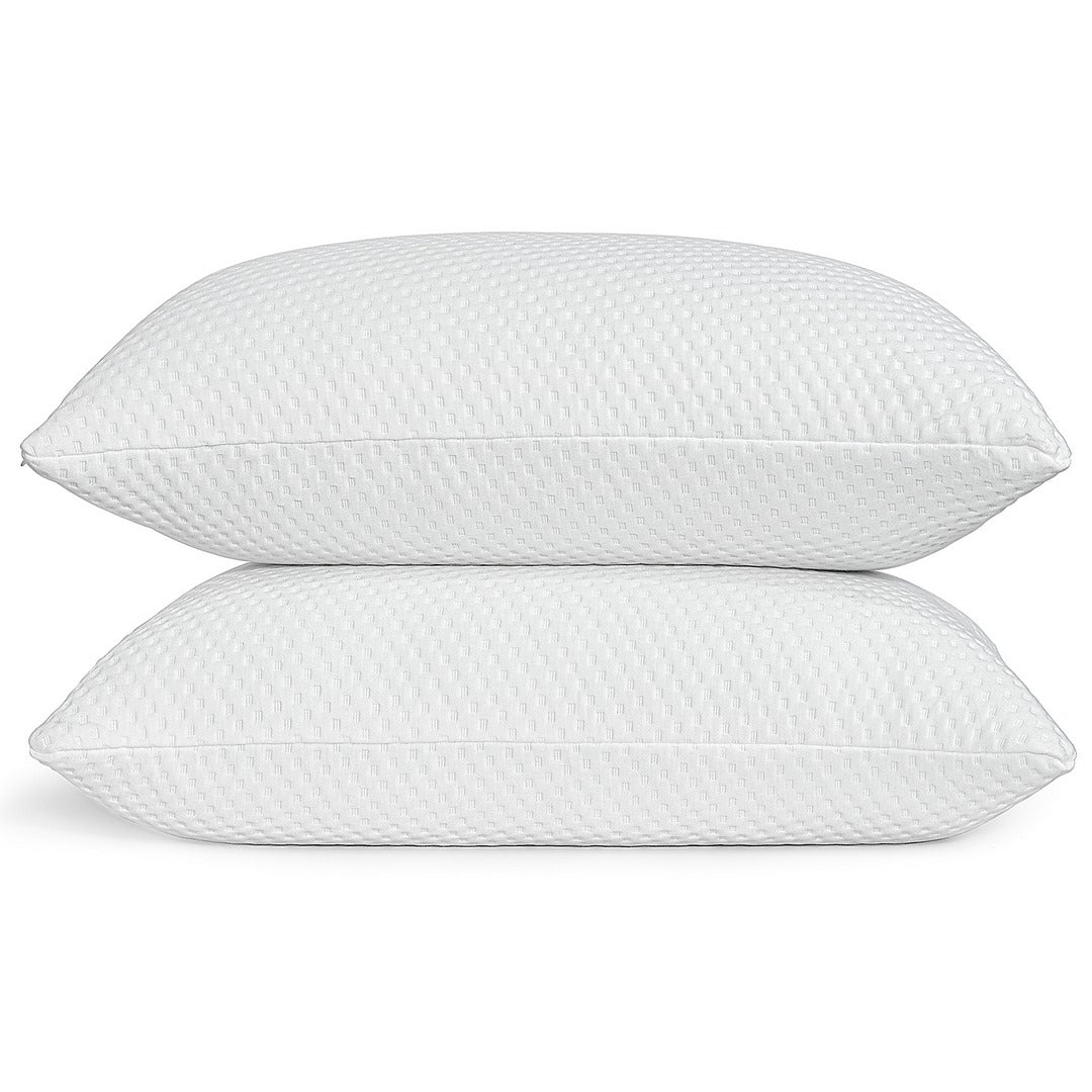 wuleitex QCB Memory Foam Pillows 2 Pack for Back and Side Sleeper